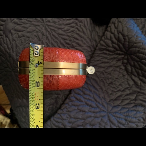 DVF Tonda orange hibiscus snakeskin clutch bag - Picture 11 of 11